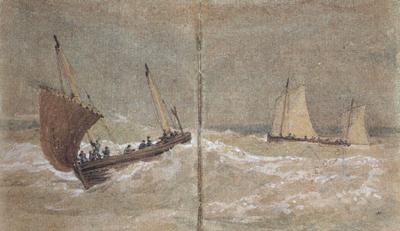 Joseph Mallord William Turner Sailing boats at sea (mk31) France oil painting art